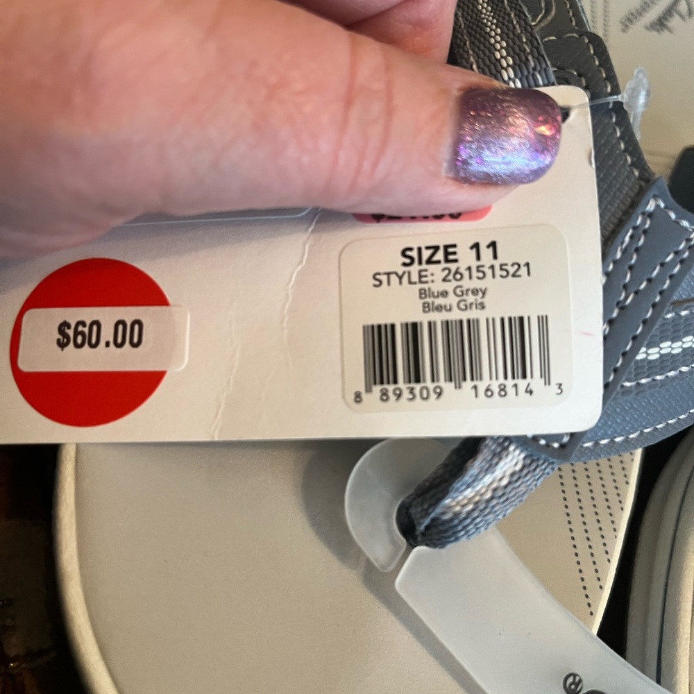 Clarks Cloudsteppers Womens Brinkley Jazz Flip-Flops Blue Grey sz 11 NEW sandals - Picture 4 of 5